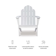 Bowery Hill Traditional Wood Outdoor Chair with Arm Rests in White