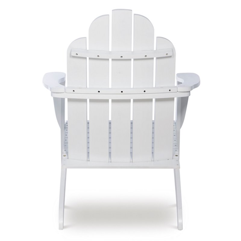 Bowery Hill Traditional Wood Outdoor Chair with Arm Rests in White