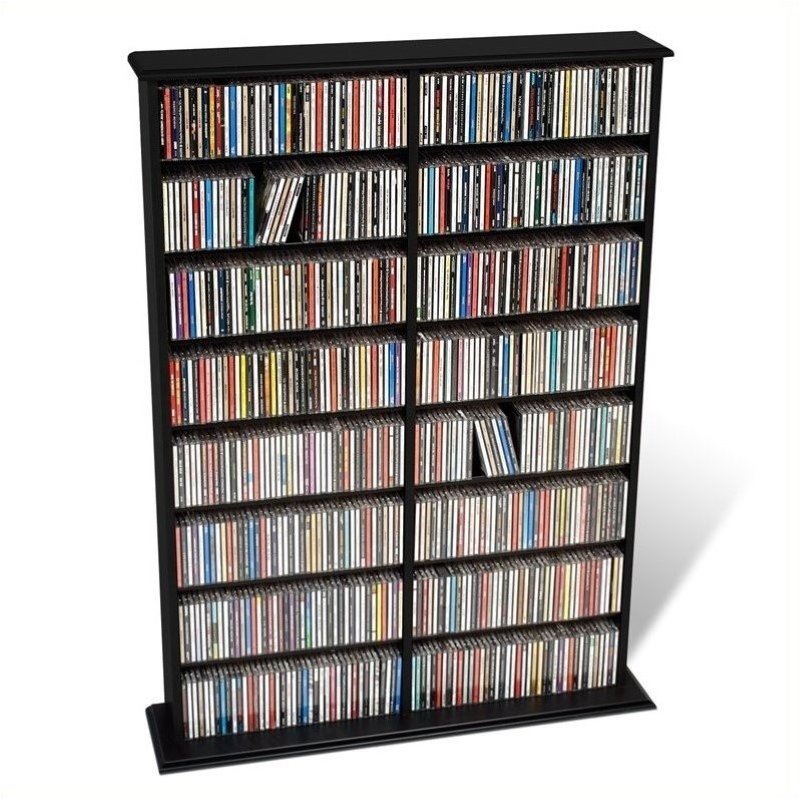 Storage Bowery Hill Bowery Hill 51 Double Cd Dvd Wall Media Storage Rack In Black
