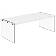 Bowery Hill Tempered Glass Coffee Table in Glossy White