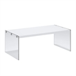 Bowery Hill Tempered Glass Coffee Table in Glossy White