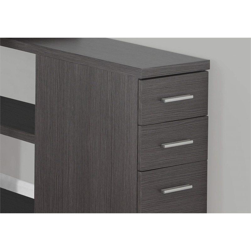 Bowery Hill Modern Engineered Wood L Shaped Computer Desk in Gray