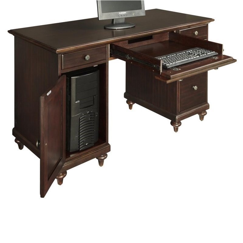 Bowery Hill 5 Drawer Wood Computer Desk in Espresso