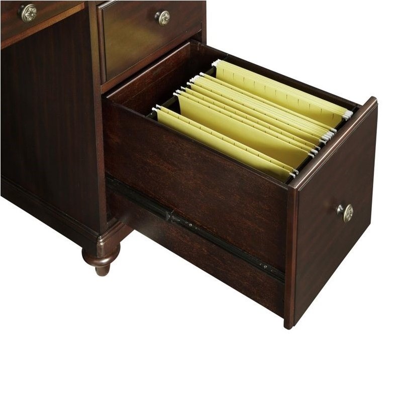 Bowery Hill 5 Drawer Wood Computer Desk in Espresso