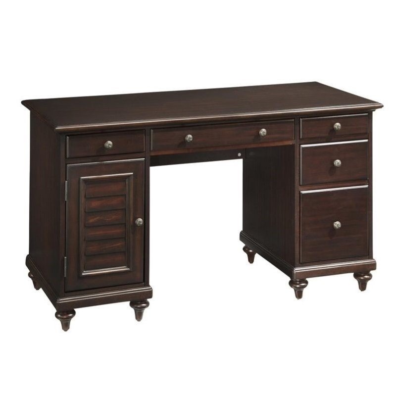 Bowery Hill 5 Drawer Wood Computer Desk in Espresso