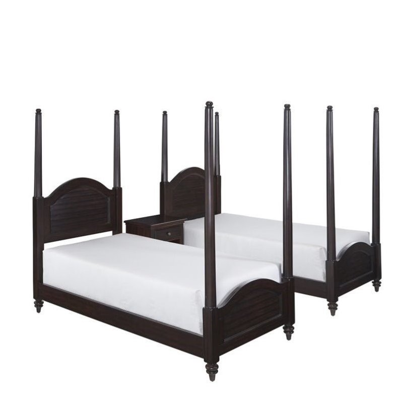 Bowery Hill 3 Piece Twin Poster Bedroom Set In Bowery Hill 3 Piece Twin Poster Bedroom Set In Espresso