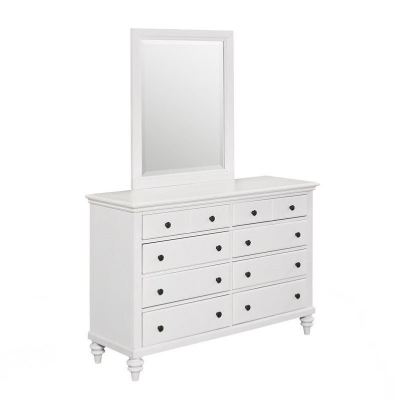 White 8 drawer dresser with deals mirror