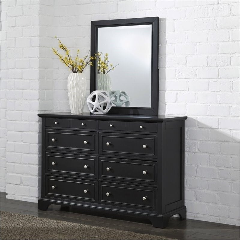 black 8 drawer dresser with mirror Briana 8-drawer Dresser Black