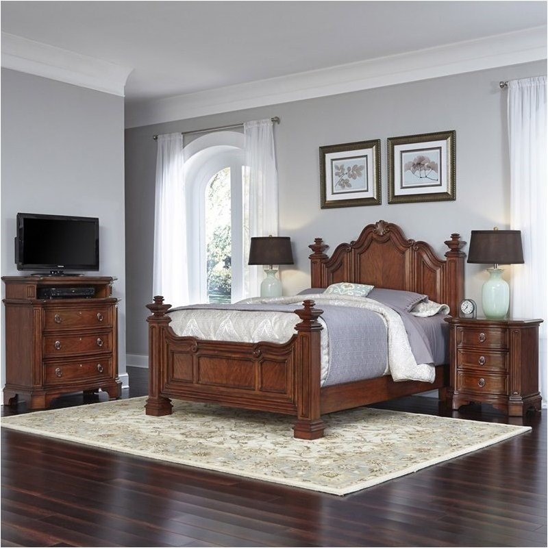 Bowery Hill 4 Piece Queen Bedroom Set in Cognac