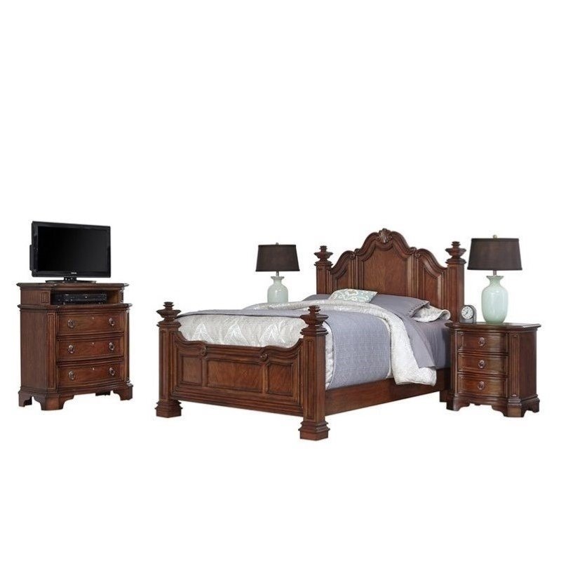 Bowery Hill 4 Piece Queen Bedroom Set in Cognac