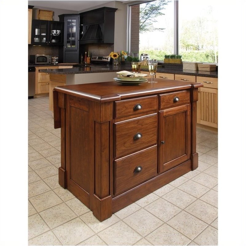 Bowery Hill Kitchen Island in Rustic Cherry