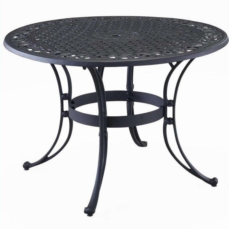 Bowery Hill 5 Piece Metal Patio Dining Set in Black