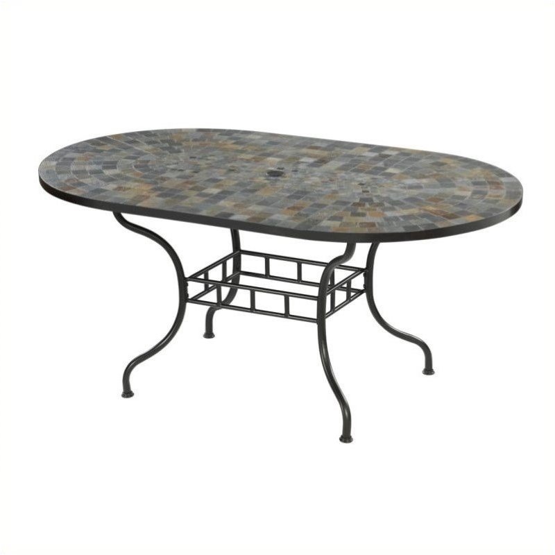 Bowery Hill 65" Patio Dining Table in Slate
