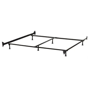 Bowery Hill Metal Black Bed Frame Rectangular 78&quotx83.5&quot Unassembled