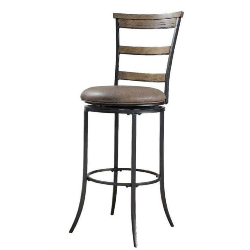 Bowery Hill Mid Back Cozy Adjustable Bar Stool in Burgundy, 1