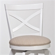 Bowery Hill Wood White Counter Stool Cross Back Swivel 40