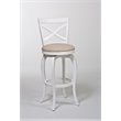 Bowery Hill Wood White Counter Stool Cross Back Swivel 40