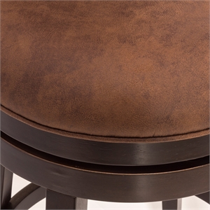 Bowery Hill 19'' Contemporary Faux Leather Swivel Bar Stool in Chocolate