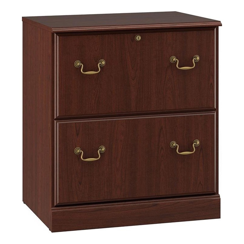 Bowery Hill 2-Drawers Vertical Cherry Wood Filing Cabinet Easy Assembly