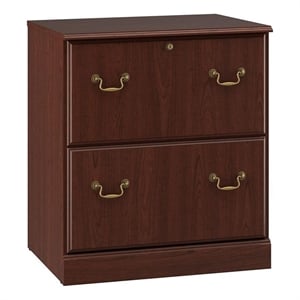 Bowery Hill 2-Drawers Vertical Cherry Wood Filing Cabinet Easy Assembly