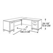 Bowery Hill Wood Maple Cross Computer Desk L-Shaped 71