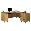 Bowery Hill Wood Maple Cross Computer Desk L-Shaped 71