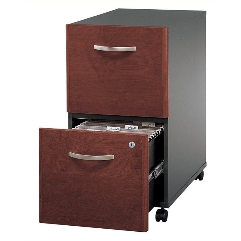 Bowery Hill Faux Wood Hansen Cherry Filing Cabinet Rectangular Mobile