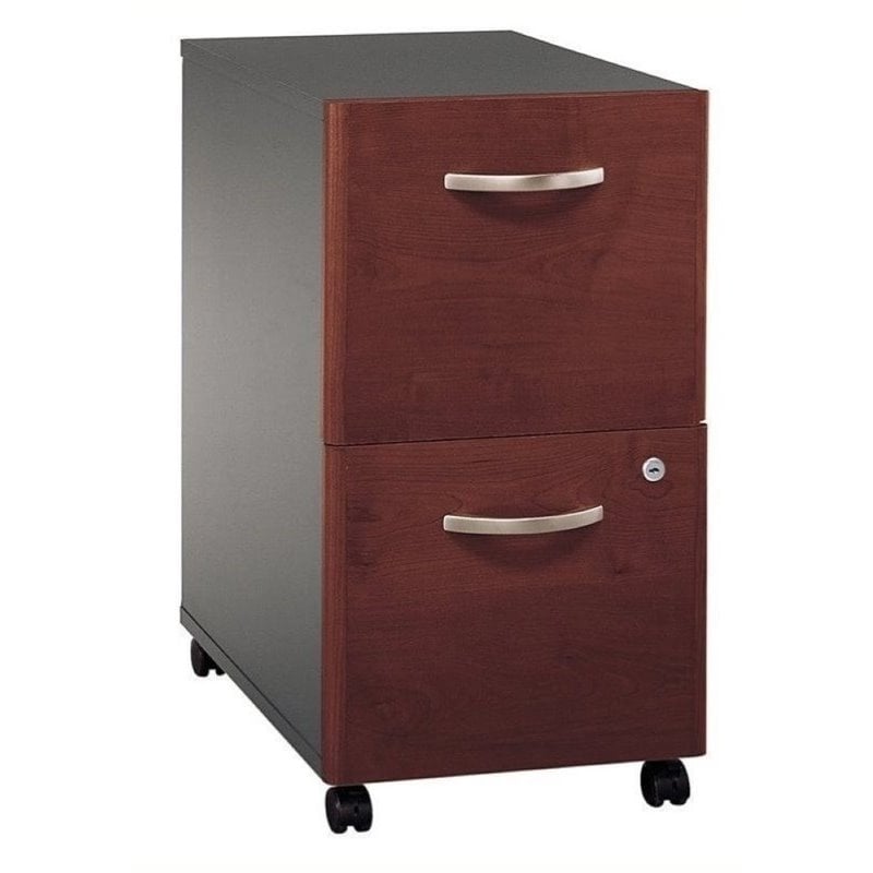 Bowery Hill Faux Wood Hansen Cherry Filing Cabinet Rectangular Mobile