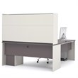 Bowery Hill Wood Slate Gray Computer Desk L-Shaped Reversible 71.1