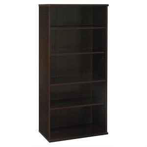 Bowery Hill 5 Shelf Bookcase in Mocha Cherry