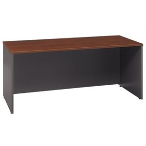 Bowery Hill 72&quot Corner Credenza Computer Desk in Hansen Cherry