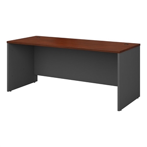 Bowery Hill Engineered Wood Hansen Cherry Gray Desk Rectangular 71&quot x 29&quot x 30&quot