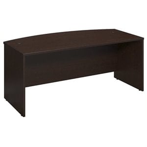 Bowery Hill 72&quot Bow Front Desk Shell in Mocha Cherry