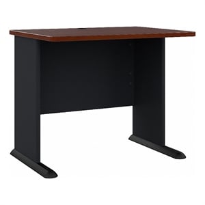 Bowery Hill 36&quot Transitional Engineered Wood Desk in Hansen Cherry/Gray