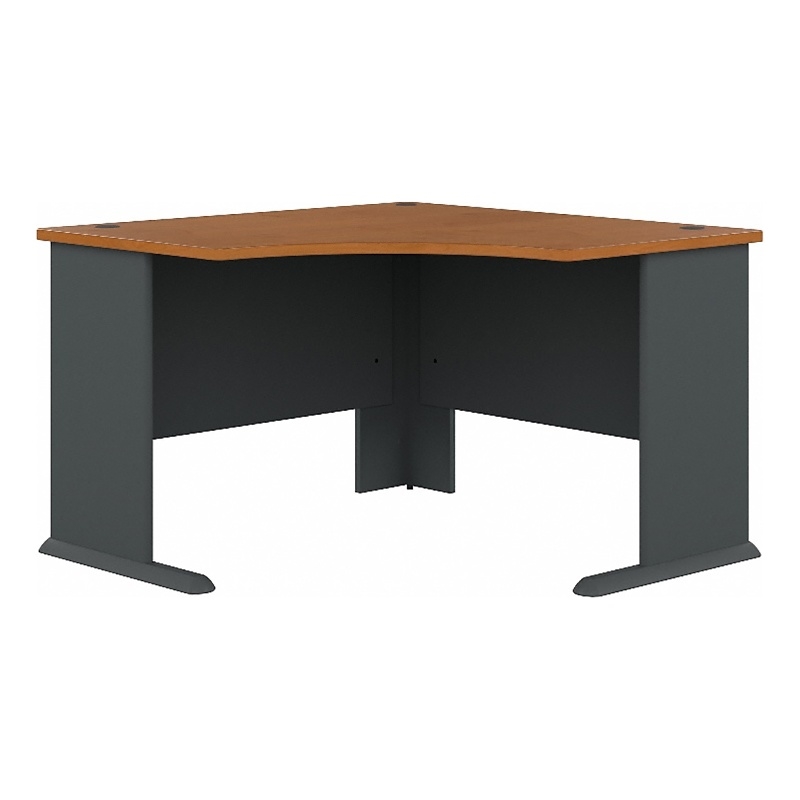 Bowery Hill Engineered Wood Natural Cherry/Gray Corner Desk Rectangular Scratch-Resistant 47.16