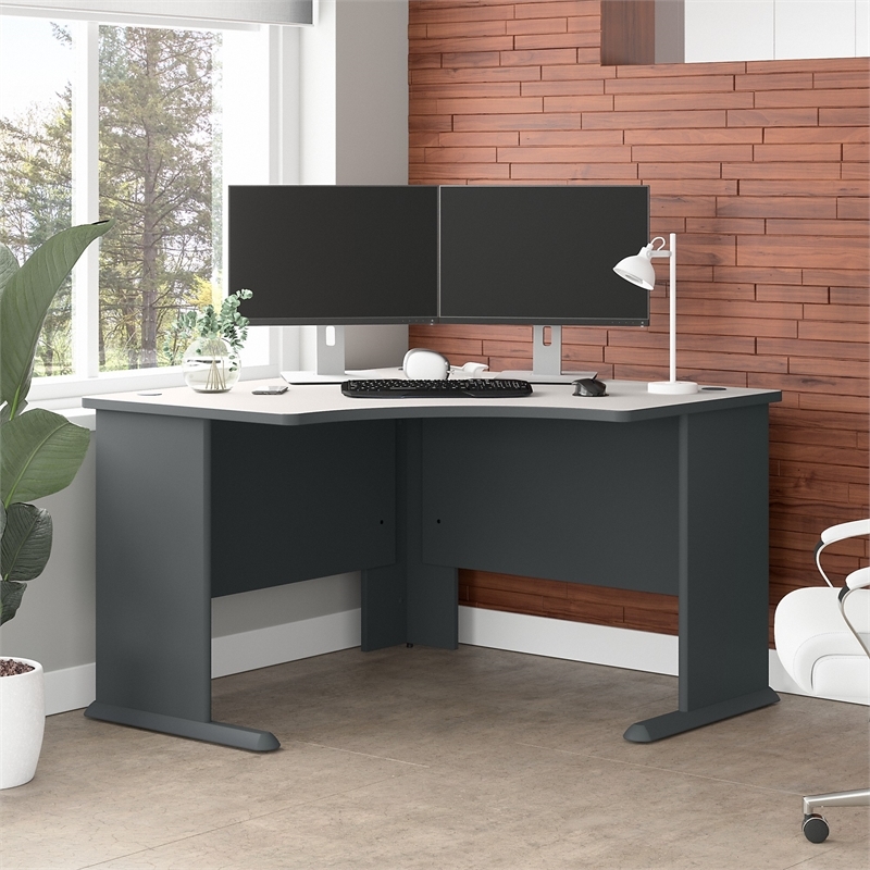 Bowery Hill Engineered Wood Slate Gray Corner Desk Rectangular Scratch-Resistant 47.16