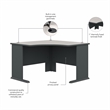 Bowery Hill Engineered Wood Slate Gray Corner Desk Rectangular Scratch-Resistant 47.16