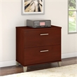 Bowery Hill Wood Hansen Cherry File Cabinet Rectangular 2-Drawer 29.15