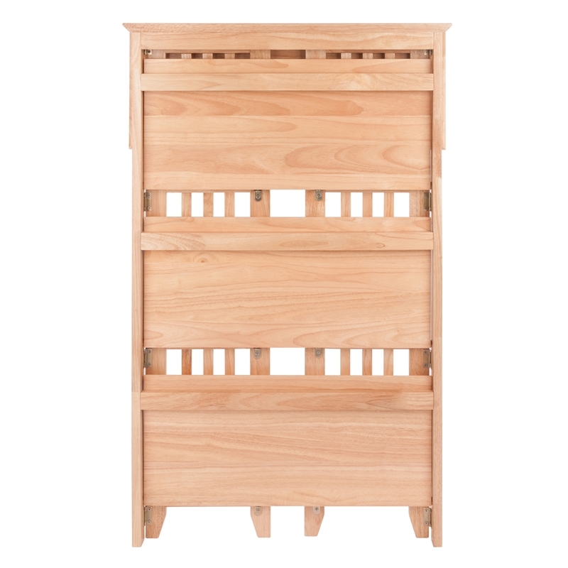Bowery Hill 4-Tier Transitional Solid Wood Folding Bookcase in Natural