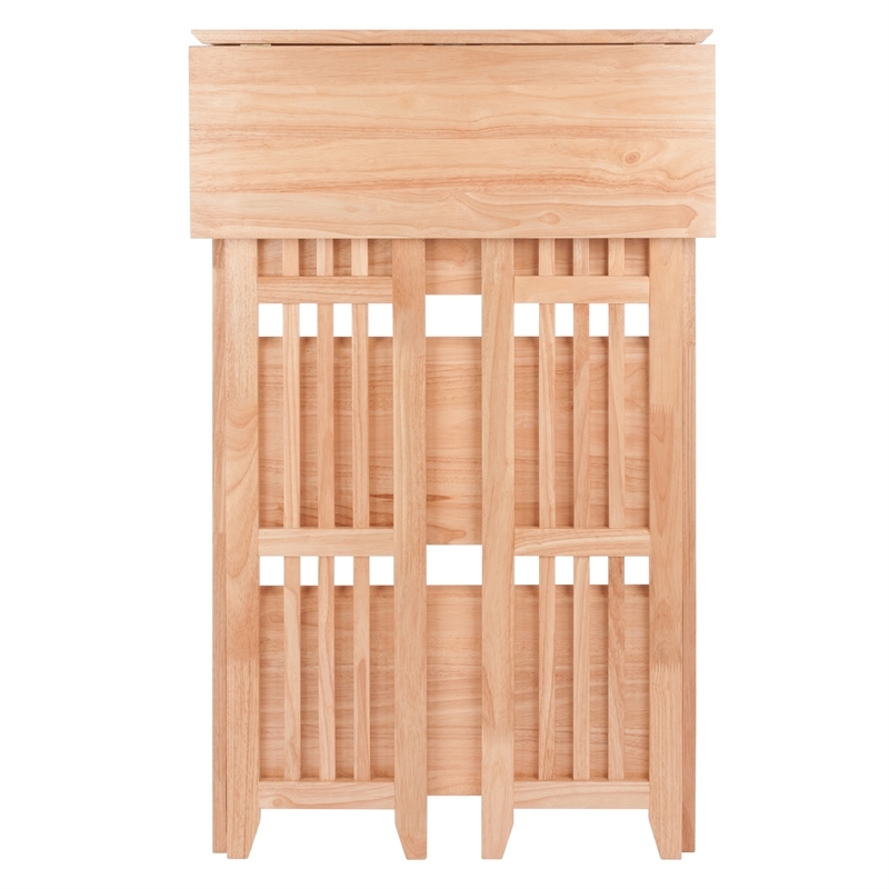 Bowery Hill 4-Tier Transitional Solid Wood Folding Bookcase in Natural
