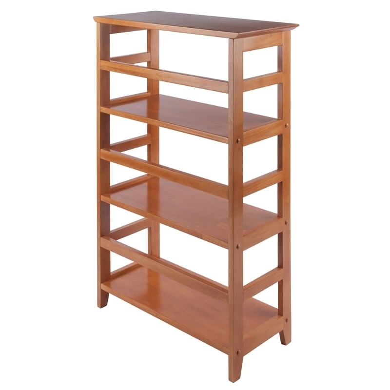 Bowery Hill Solid Wood Honey Brown Bookshelf Rectangular 42.01