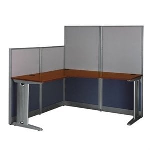 Bowery Hill Thermally Fused Laminate Hansen Cherry Workstation L-Shaped 65&quot Unassembled