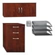 Bowery Hill 3 Piece Mid-Century Modern Wood Storage Kit in Hansen Cherry