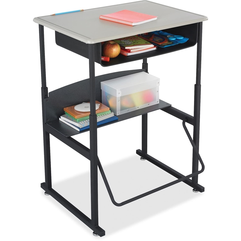 Bowery Hill Transitional Student Desk with Book Box in Beige