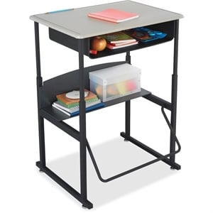 Bowery Hill Transitional Student Desk with Book Box in Beige