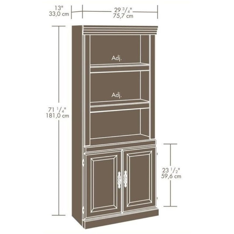 Bowery Hill Engineered Wood 5-Shelf Bookcase in Classic Cherry