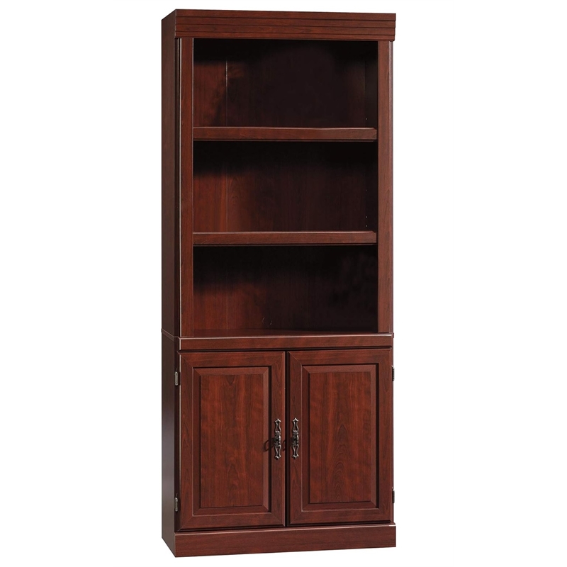 Bowery Hill Engineered Wood 5-Shelf Bookcase in Classic Cherry