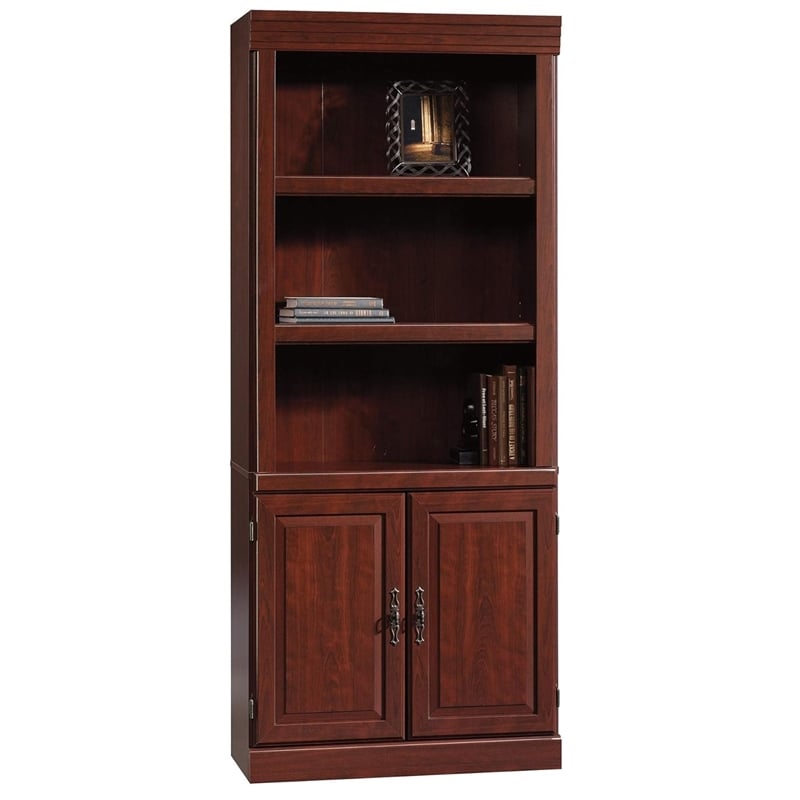 Bowery Hill Engineered Wood 5-Shelf Bookcase in Classic Cherry