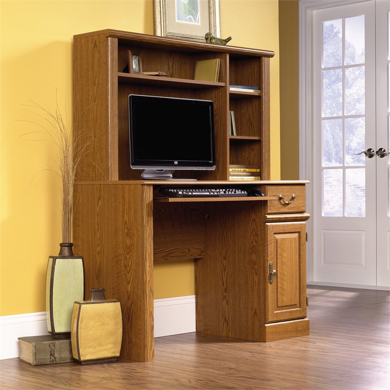 Bowery Hill Small Wood Computer Desk With Hutch In Bowery Hill Small Wood Computer Desk