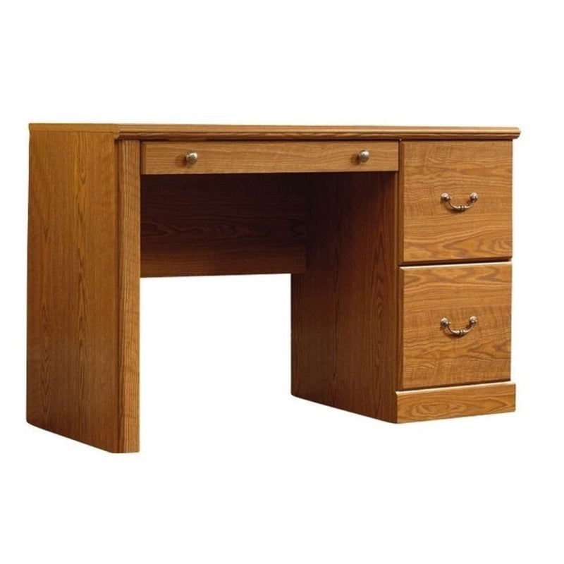 Sauder Orchard Hills Wood Computer Desk with Hutch in Carolina Oak